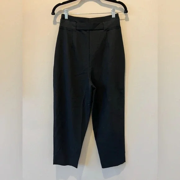 ASOS DESIGN tailored tie waist tapered ankle grazer work pants career trousers - Picture 7 of 10